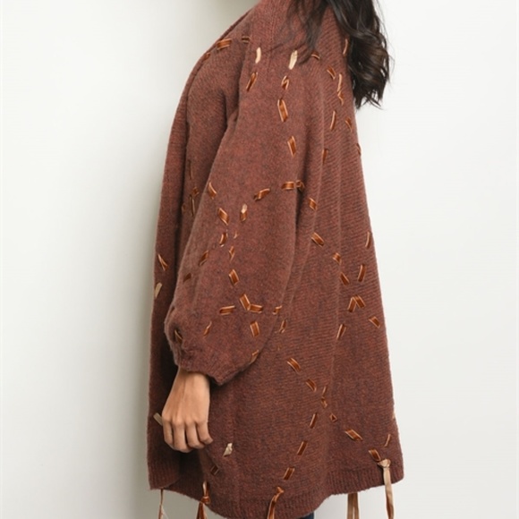 KNIT CARDIGAN WITH RIBBON DETAIL - Picture 2 of 3